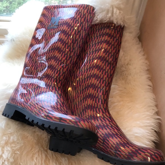 M by MISSONI Fire Stitch Rubber Rain Boots 36 - Picture 6 of 8
